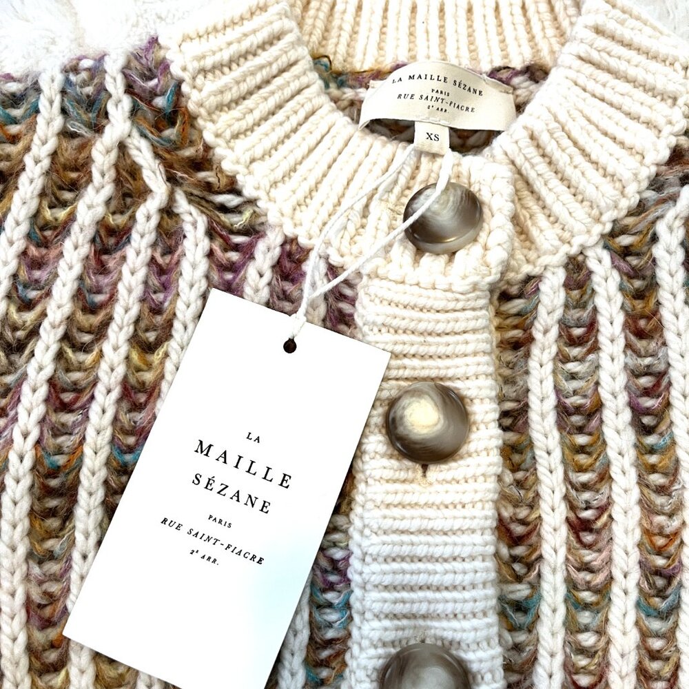 ❤️ NWT Sezane Randy Cardigan (Multicolor) XS - Picture 6 of 11